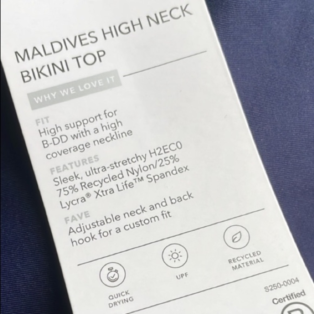 Athleta Maldives High Neck Bikini Top High-neck Small Medium - Picture 9 of 13